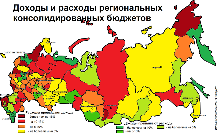 Доходы областей россии